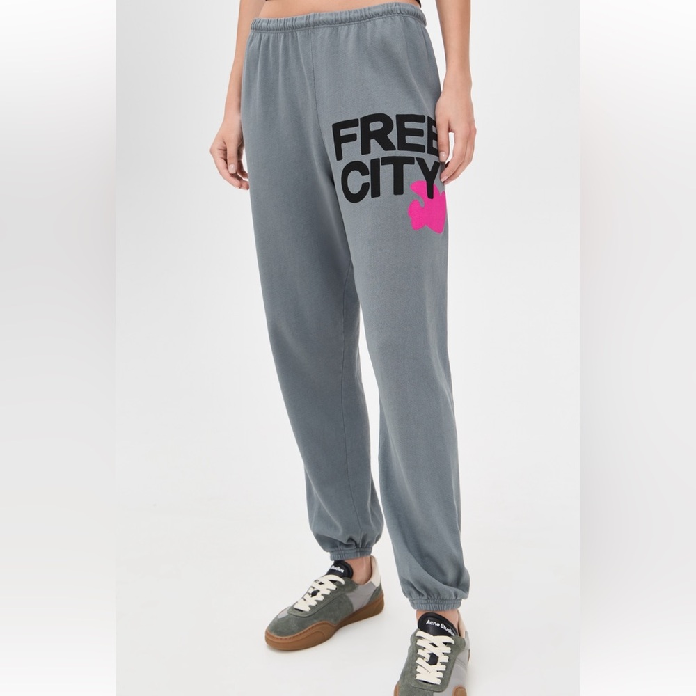 Freecity Charcoal Joggers with Pink Logo